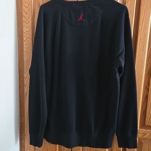 Jordan Jumpman Graphic Brushed Crewneck Black Red Logo Large - Picture 7 of 15